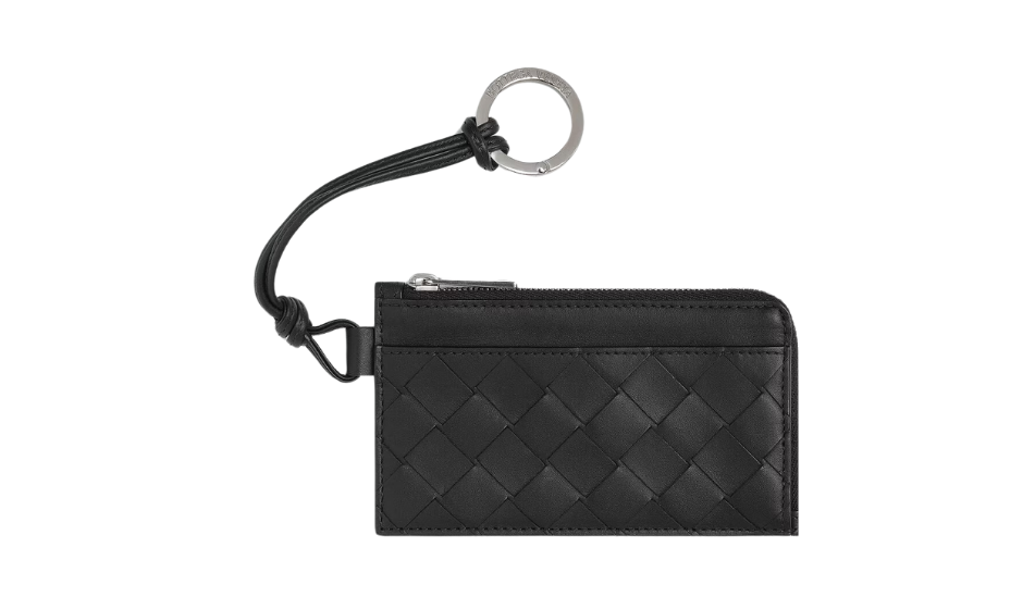Intrecciato L-Zippered Card Holder On Strap