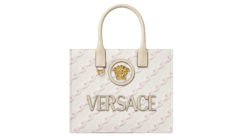 Chain Stripes La Medusa Small Tote Bag