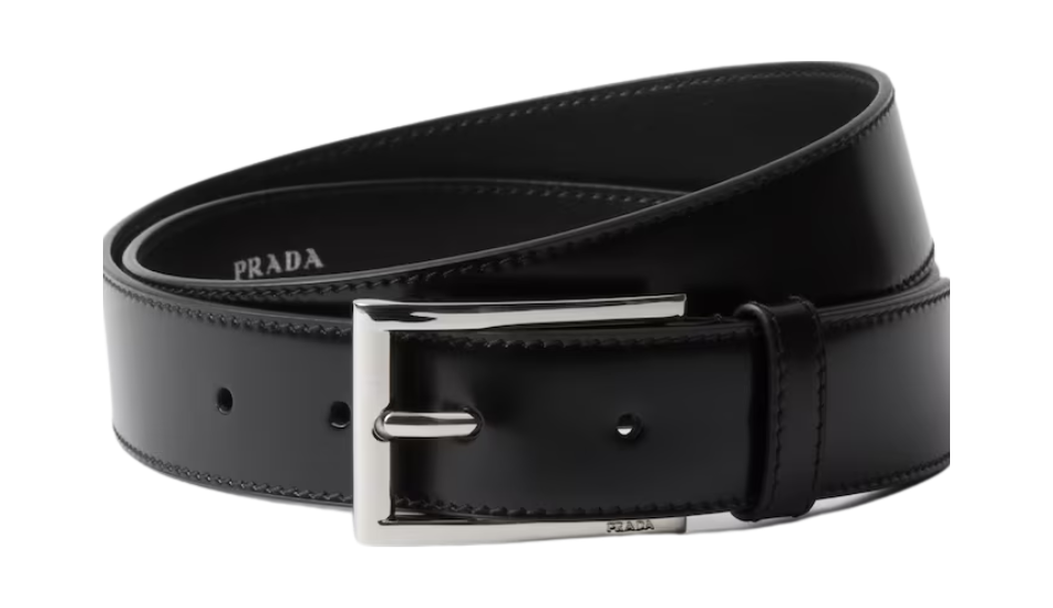 Brushed leather belt