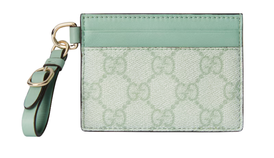 GG Emblem card case with strap