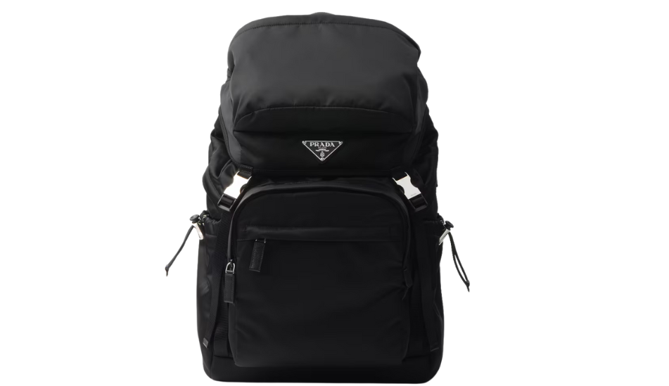 Re-Nylon and Saffiano leather backpack