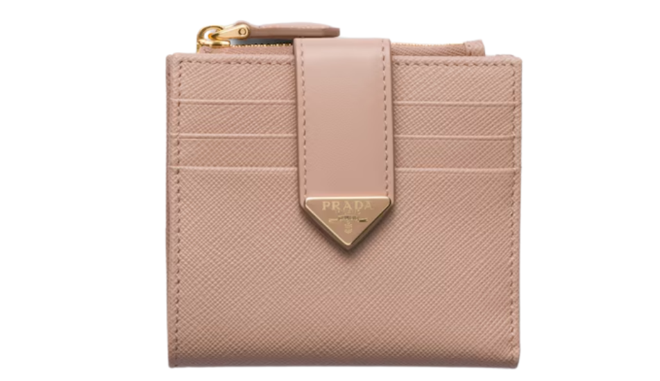 Small Saffiano and smooth leather wallet