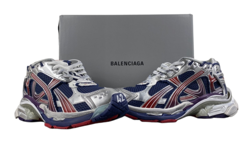 Balenciaga Runner, dark blue silver red