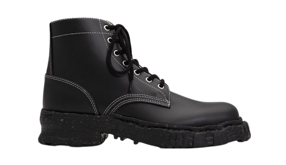 Vintage-like Sole Synthetic Leather Boots