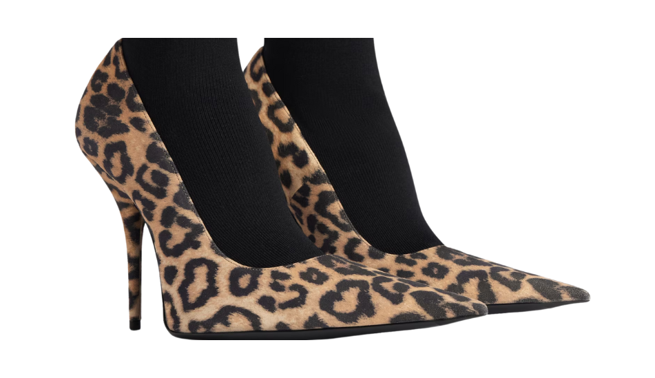 Women's Avenue Sock 110mm Pump in Leopard/black