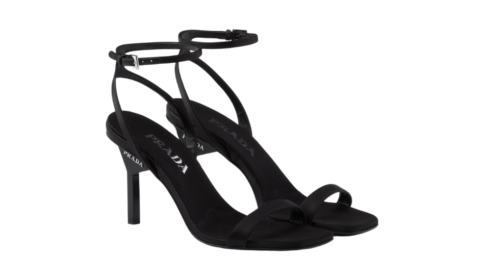 Satin high-heeled sandals