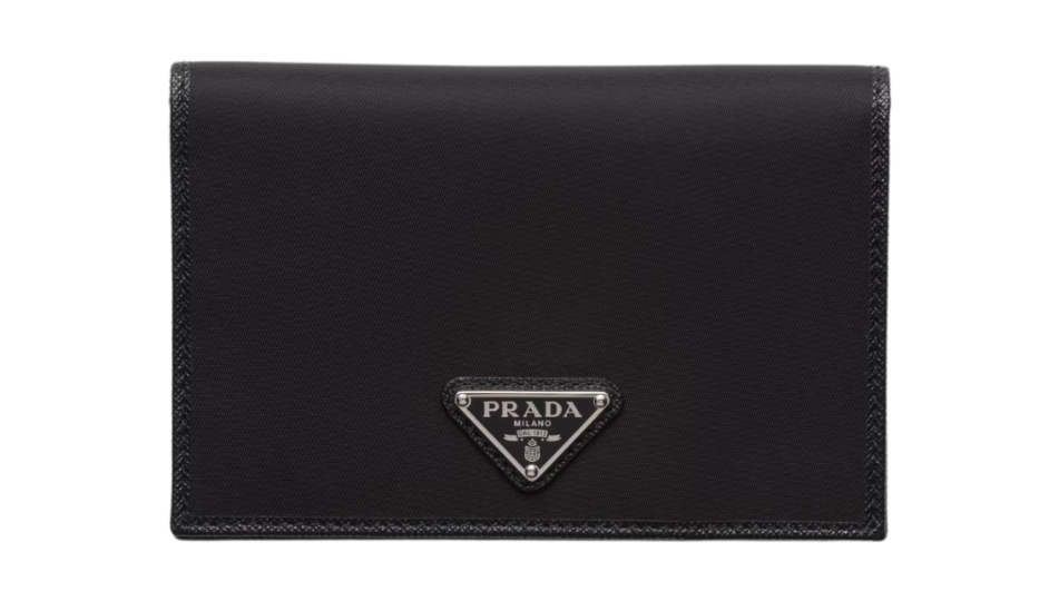 Re-Nylon and Saffiano leather passport holder
