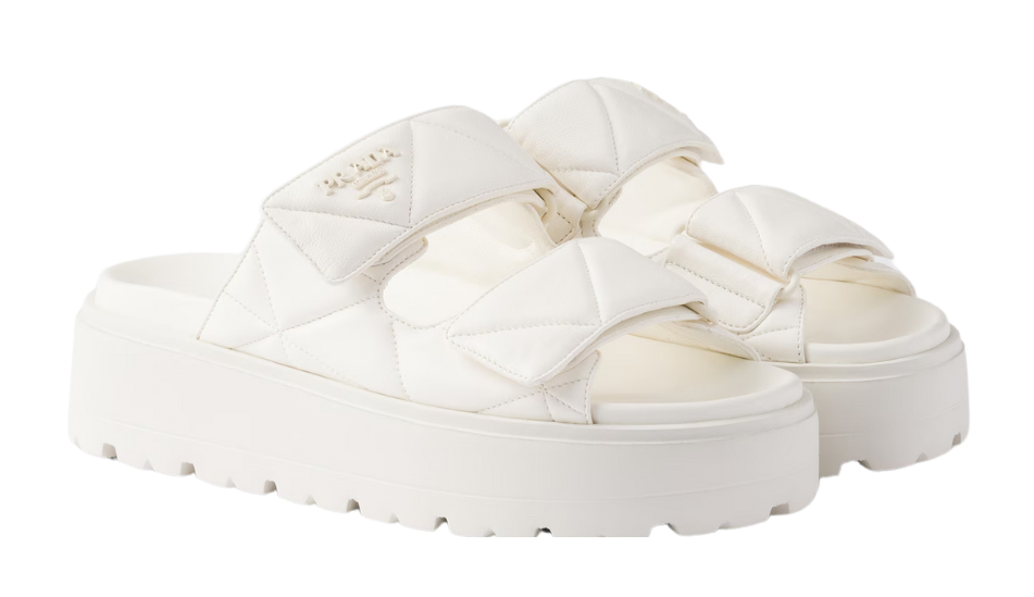 Padded nappa leather slides