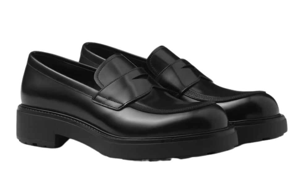 Brushed leather loafers