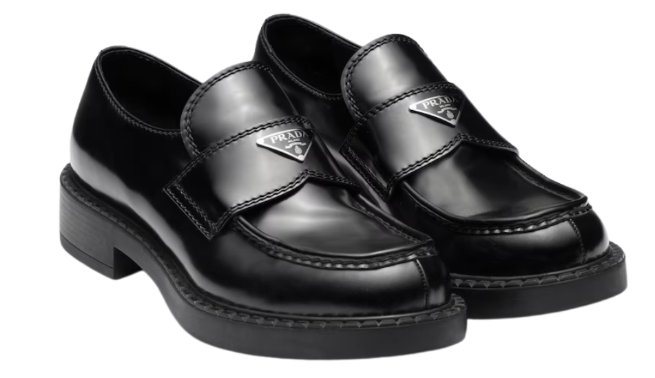 Chocolate brushed leather loafers