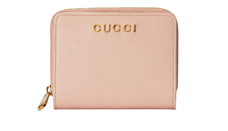 Mini wallet with Gucci script