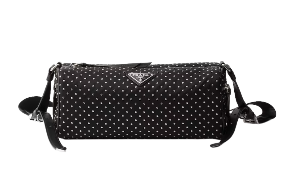 Re-Nylon bag with studs