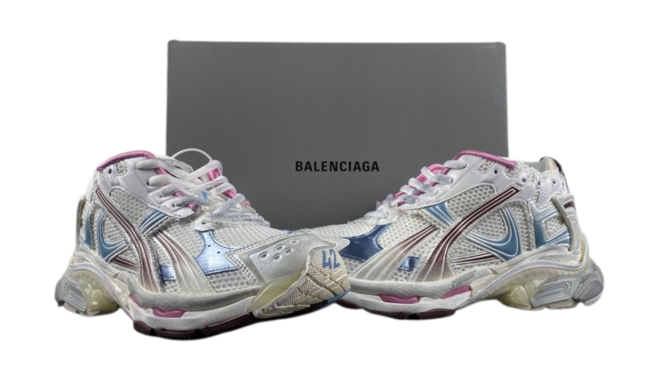 Balenciaga 7.5 Silver Gray Jade Pink Purple