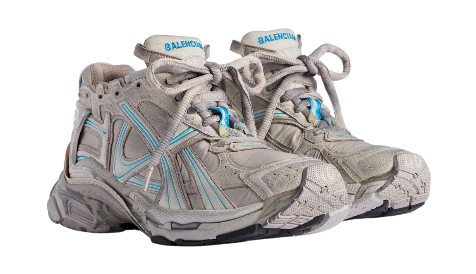 Women's Runner Sneaker in Taupe/blue