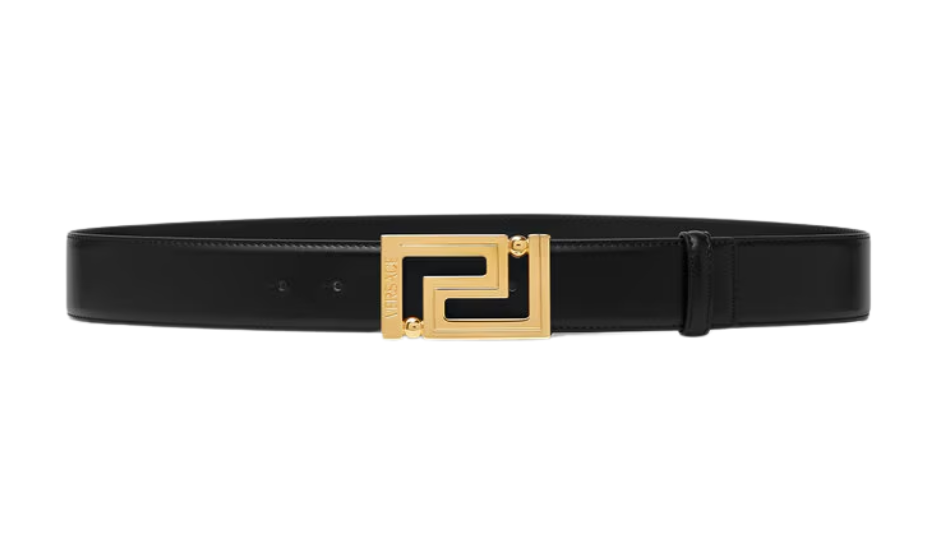 Greca Leather Belt 4 cm