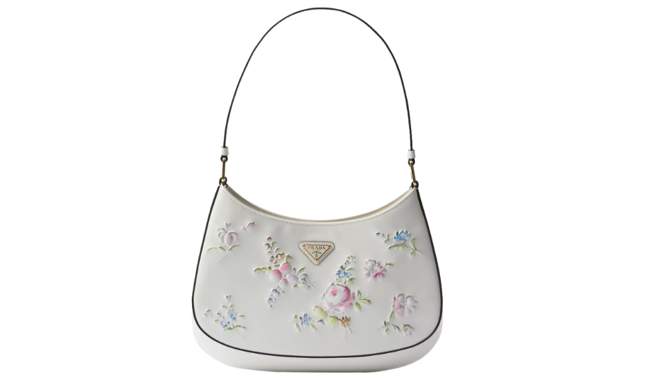 Prada Cleo printed brushed leather shoulder bag