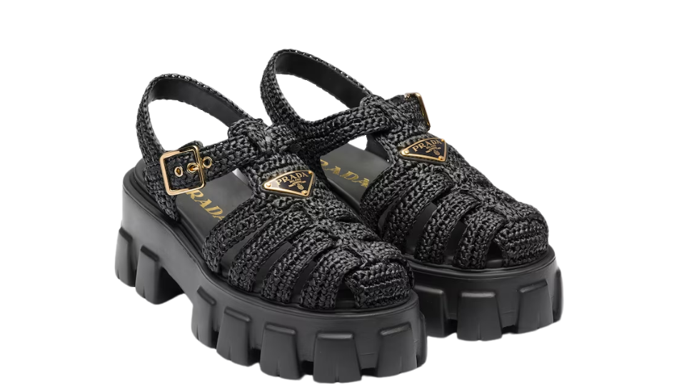 Monolith crochet cage sandals