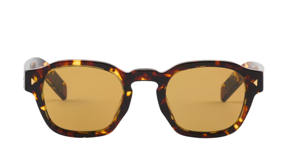 Sunglasses with iconic metal plaque