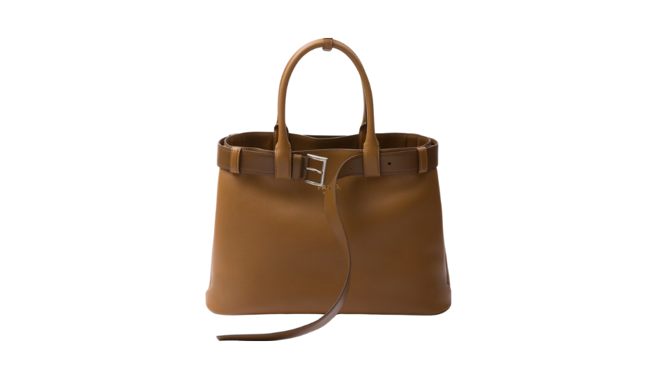 Prada Buckle large leather handbag with belt