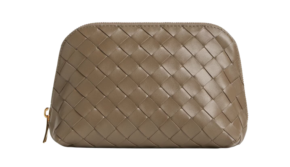 Intrecciato Medium Half-Moon Beauty Pouch