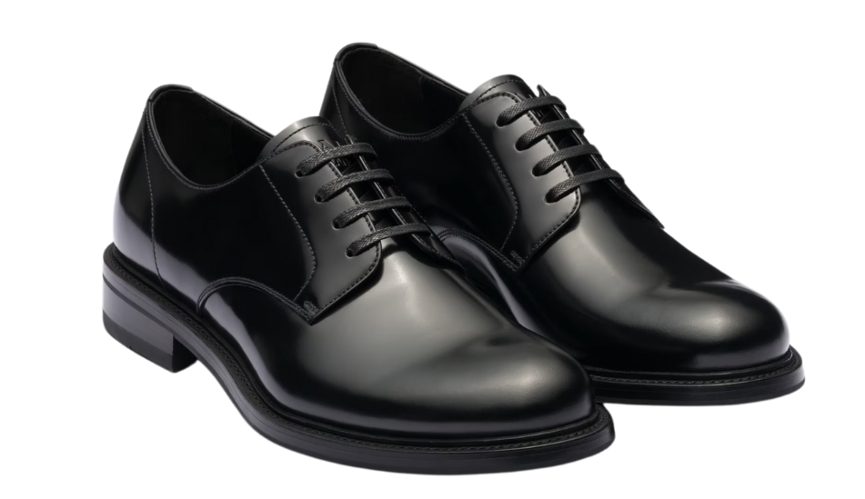 Brushed leather lace-up shoes