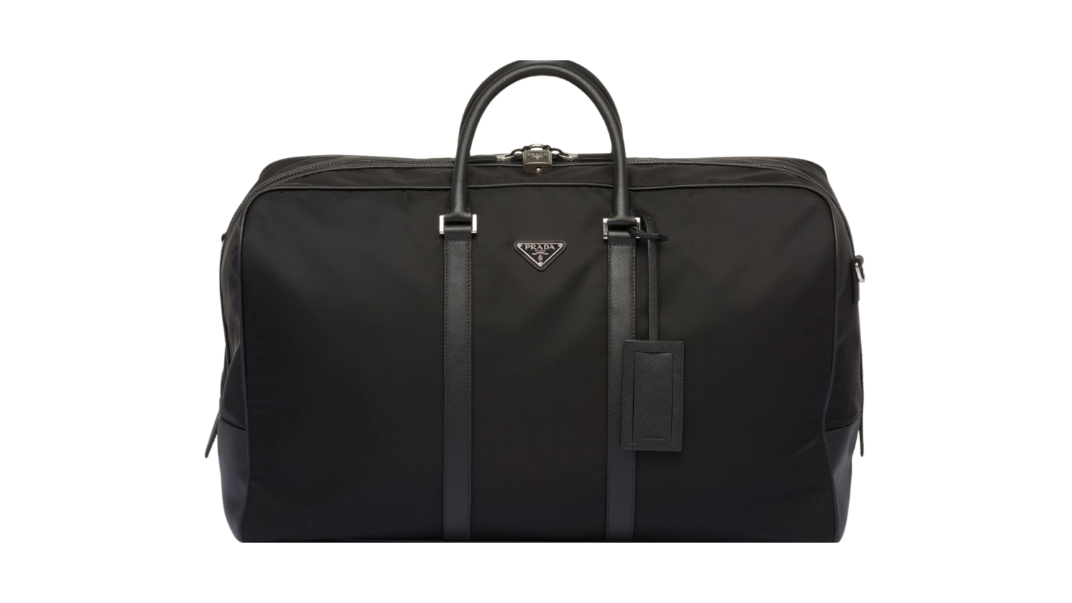 Re-Nylon and Saffiano leather duffle bag
