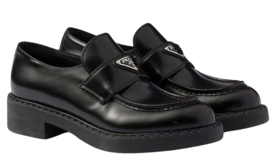 Chocolate brushed leather loafers