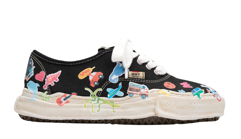 "BAKER" OG Sole Sticker Printed Canvas Low-top Sneaker