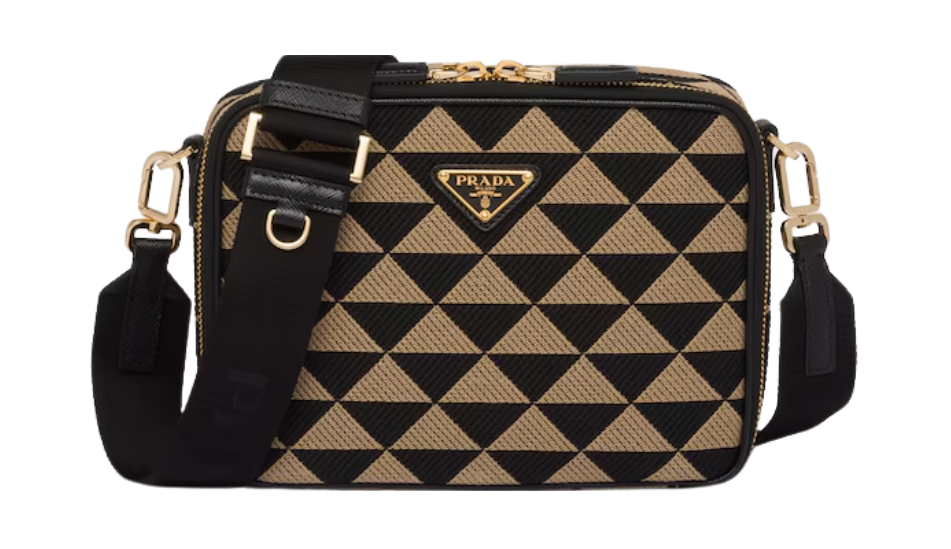 Prada Symbole embroidered fabric bag