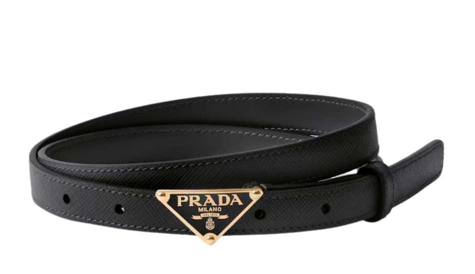 Saffiano leather belt