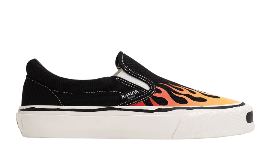 "Cornell"Fire Pattern Vulcanized Slip on Sneaker