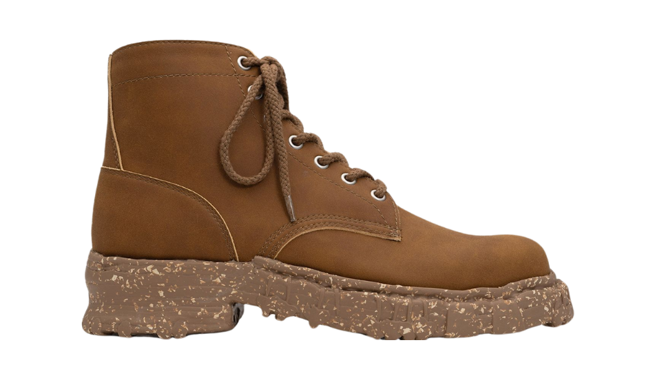 Vintage-like Sole Synthetic Leather Lace-up Boots