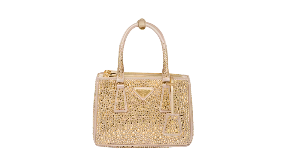 Prada Galleria satin mini-bag with crystals