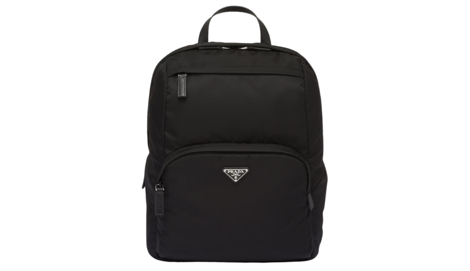Re-Nylon and Saffiano leather backpack
