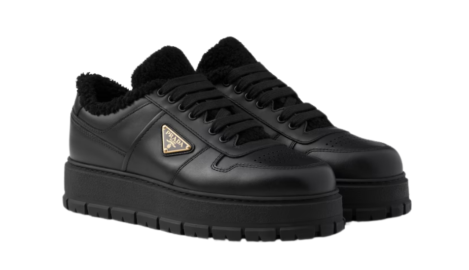 Leather laced sneakers