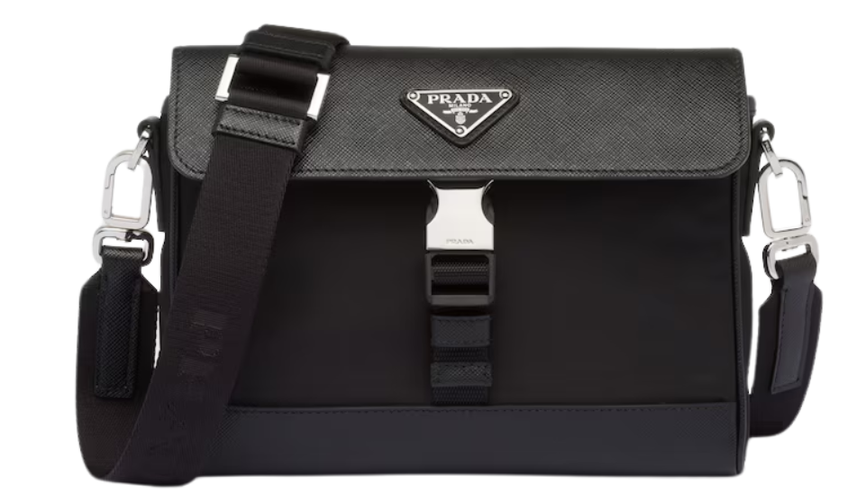 Re-Nylon and Saffiano shoulder bag