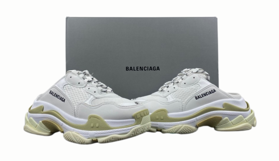 Balenciaga Wmns Triple S Mule 'White Beige'