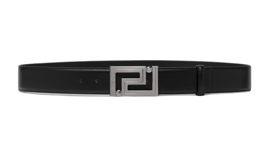 Greca Leather Belt 4 cm