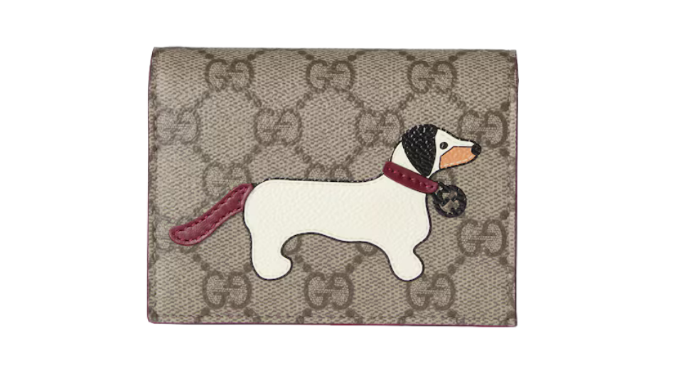 GG mini wallet with dog detail