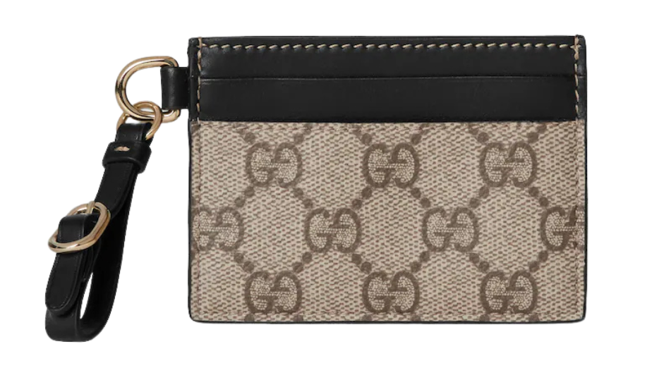 GG Emblem card case with strap