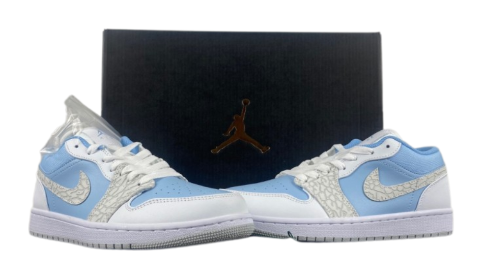 Jordan 1 Low White Jade Snake Pattern