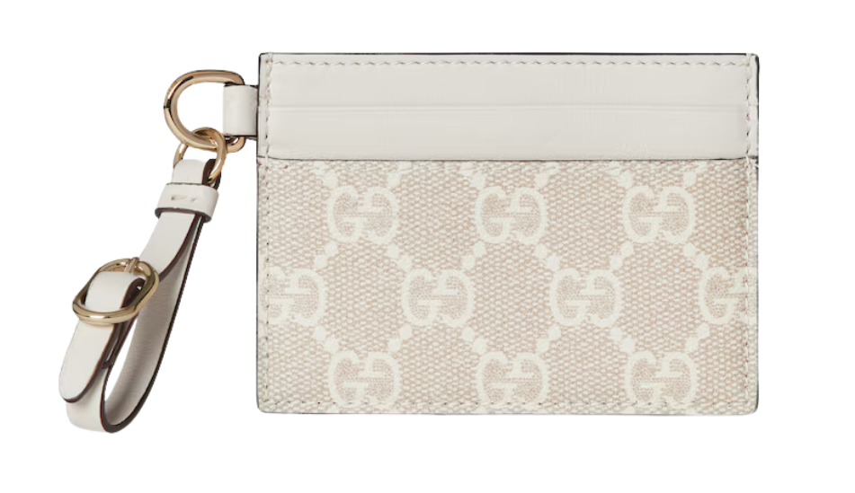 GG Emblem card case with strap