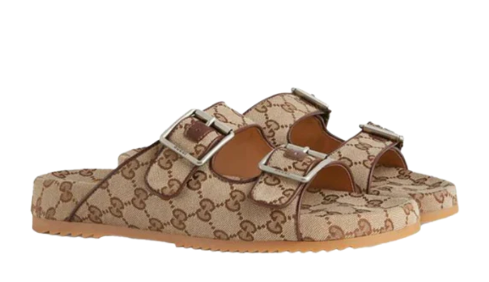 Gucci Slide Sandal Strap 'Beige Monogram'