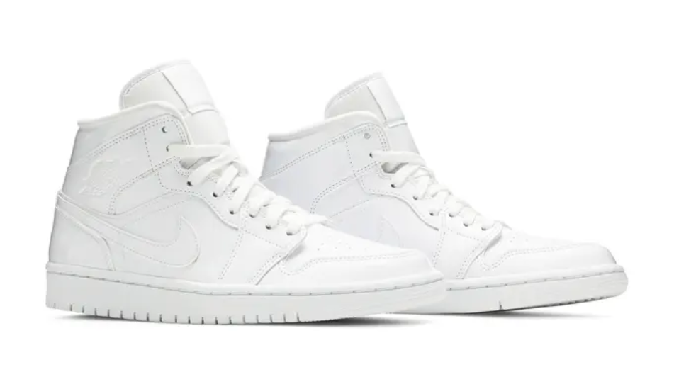 Wmns Air Jordan 1 Mid Patent 'Triple White'