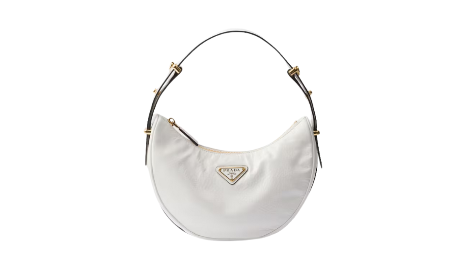 Prada Arqué naplak patent leather shoulder bag