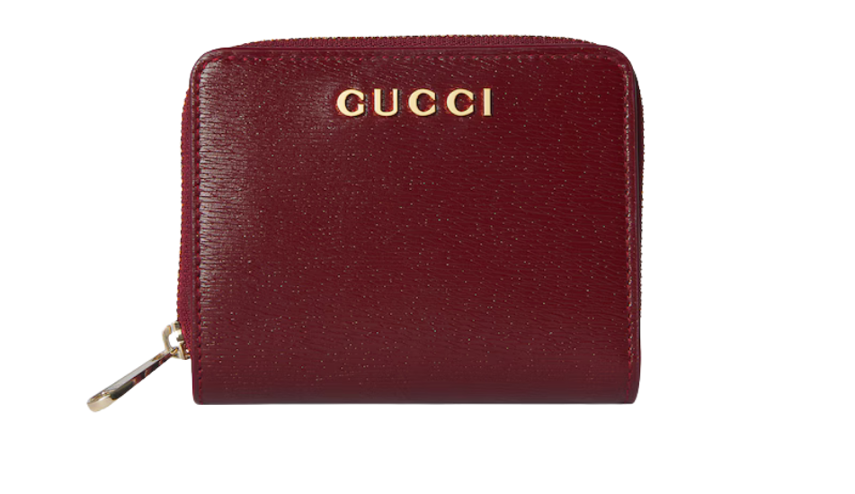Mini wallet with Gucci script
