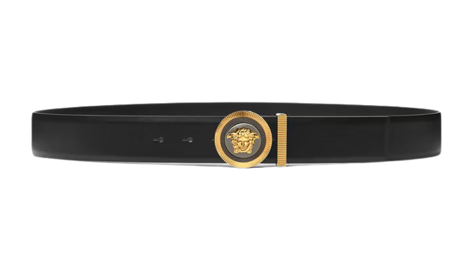 Medusa Biggie Enamel Leather Belt 4 cm