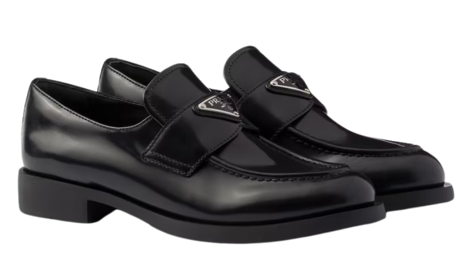 Brushed leather loafers