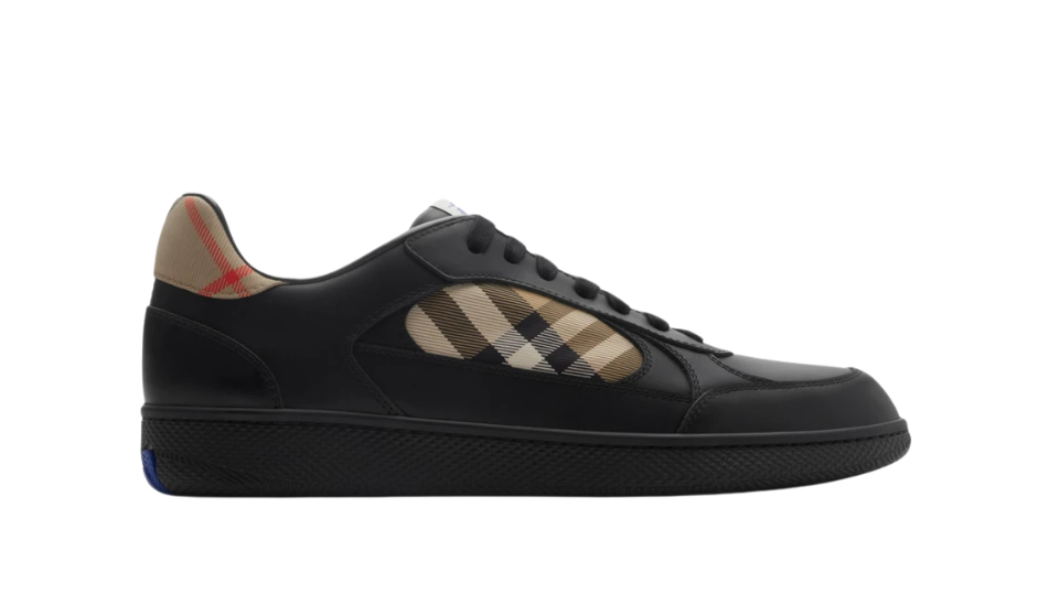 Leather and Check Terrace Sneakers