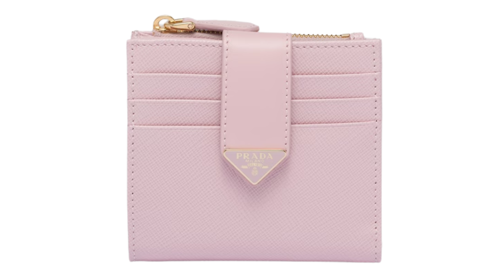 Small Saffiano and smooth leather wallet